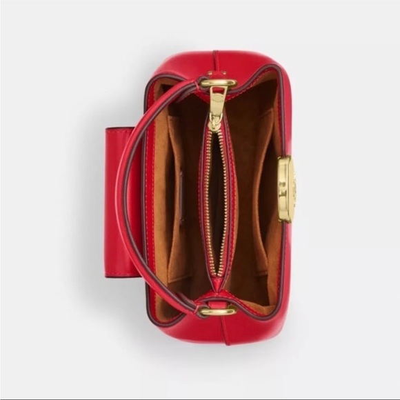 NWT！2PCS COACH Eliza Mini Carryall Bag（CW040）Gold/BoRed  and Eliza Wallet（CP254） - Picture 9 of 16